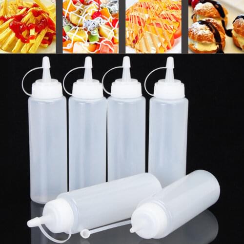 Kitchen Gadget Squeeze Squirt Condiment Bottles With Twist On Cap Lids Ketchup Mustard Mayo Hot Sauces Olive Oil Bottles