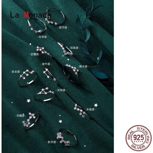 La Monada 49-57mm Constellation Women Ring 925 Sterling Silver Minimalist Rings For Women 925 Silver Fine Jewerly Rings Woman