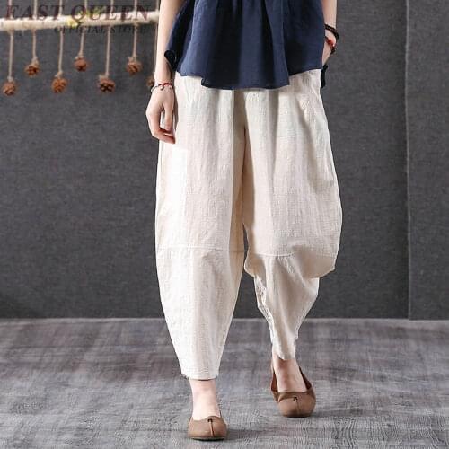 Linen pants women Chinese style linen trousers women traditional chinese pants FF820
