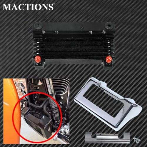 Motorcycle Oil Cooler Radiator Water Tank With Chrome Outer Oil Cooler Cover For Harley Touring Road Electra Street Glide 09-16