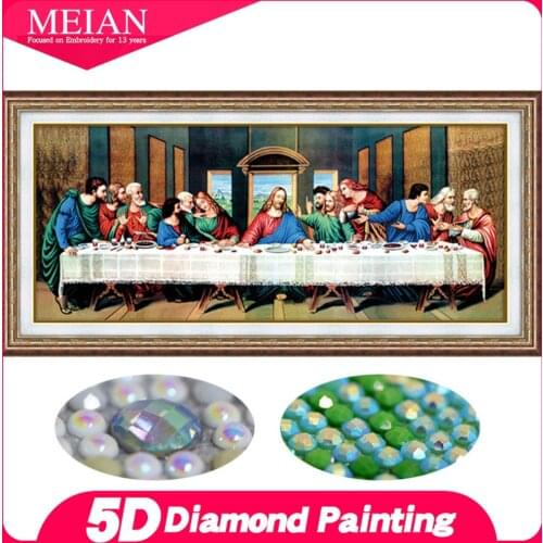 Meian 5D DIY Diamond Painting Cross Stitch Last Supper Special-shaped Diamond Embroidery Broderie Diamant Van Gogh Mosaic Crafts