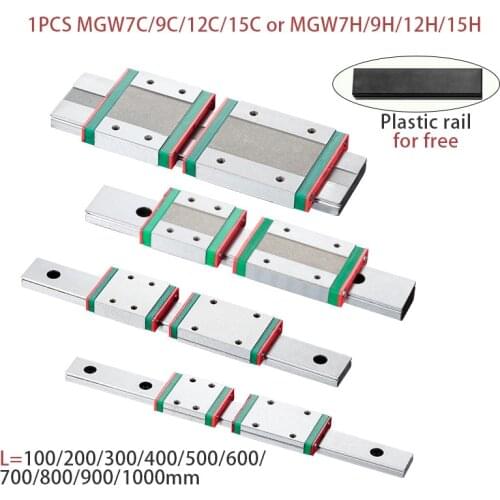 MGW7 MGW12 MGW9 MGW15 L 100 200 500 600 800mm miniature linear rail slide 1pc MGW9 linear guide 1pc MGW9H carriage CNC 3D print