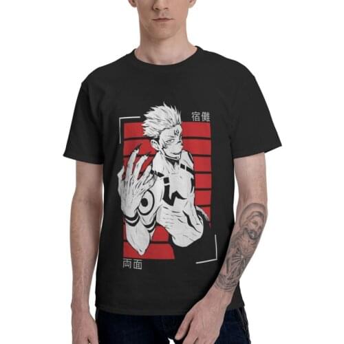 Mens Ryomen Sukuna T-Shirt Novelty Anime Manga Jujutsu Kaisen Tshirt Short Sleeve Unique T Shirt Homme Cotton Tee Clothing