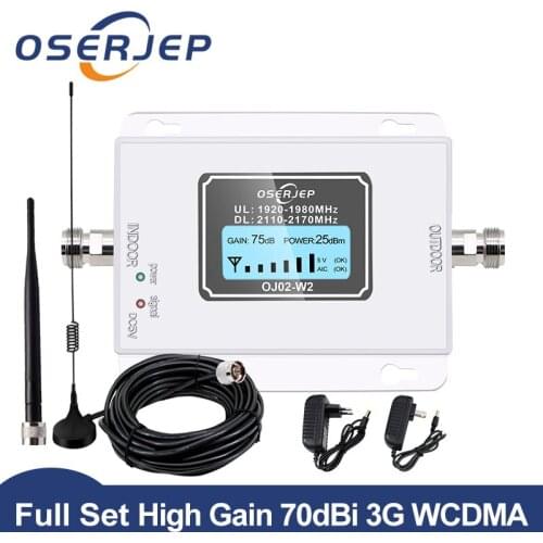 Set ( LTE Band 1 ) 3G (HSPA) WCDMA 2100MHz 3G UMTS Gain 70dB2100 UMTS Cell Mobile Signal Booster Cellular Repeater Amplifier