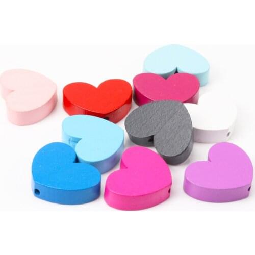 Mix New Natural Wooden beads Heart Spacer Beads For Decoration Handmade Jewelry Making DIY Accessory 30x24mm 10Pcs KL139-RH