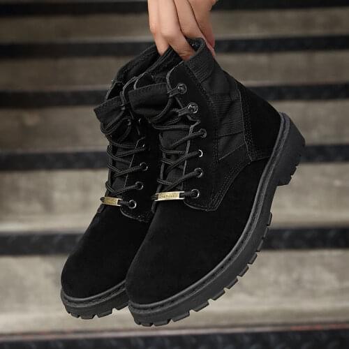 2020 Winter New Hot shoes Boots Mens Korean Anti-skid High-top Wear-Resistant Boots Casual Tooling Shoes Military Boots