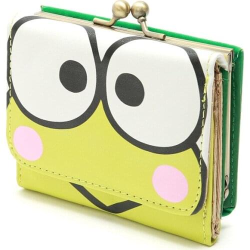 New Cute Kawaii Anime Frog Small PU Wallet Kids Woman Short Wallets Mini Coin Purse Money Clip Bag