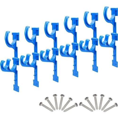Pool Pole Hanger Plastic Holder Set Swimming Pool Holder with Screws Perfect Hooks for Garden Tools Telescoping Poles