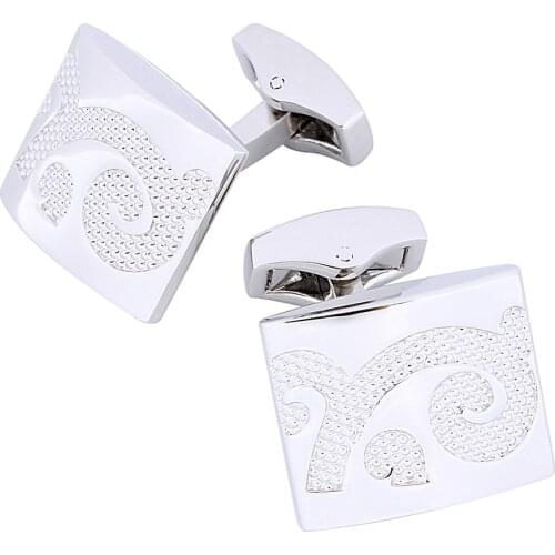 Luxury Plain Metal Men Shinny Cufflinks Fashion Jewelry French Shirt Withe Cuff Links