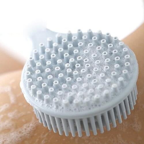 Bath Body Brush Silicone Long Handle Bath Shower Brush Double-sided Back Scrubber With Ultra Soft Bristles Bathroom Tools New