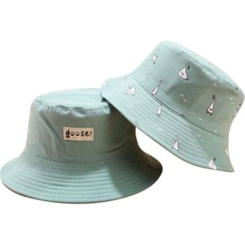 Hat Men Sun Hats Double-sided Fisherman Hat Washbasin Hats Tide Student Summer Outdoor Leisure Cartoon Sun Cap H33