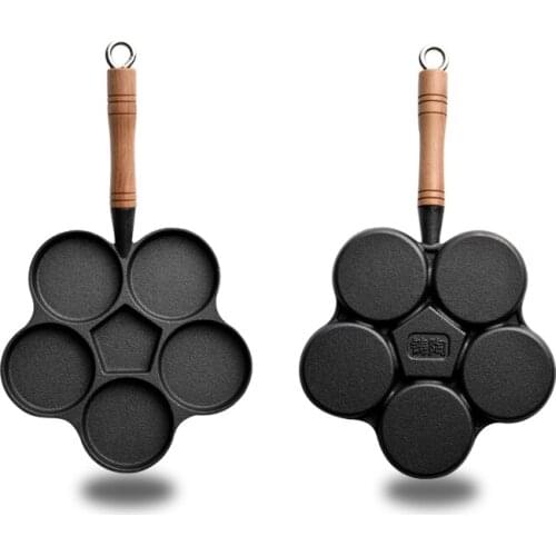 Egg dumpling pan fried omelet mold poached egg hamburger machine household small cast iron non stick rosting grill pot