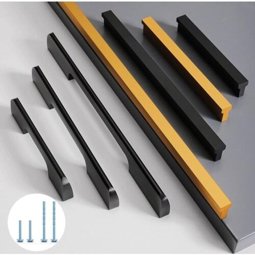 Modern minimalist closet cabinet door kitchen drawer solid gold door handle T-shaped closet handle