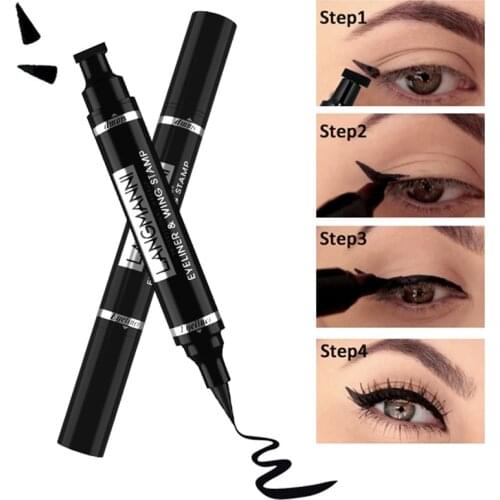 Triangle Stamp Liquid Eyeliner Pencil Eyes Makeup Waterproof Fast Dry Lasting Cosmetics Black Stamps Seal Eyeliner Pen Cosmetics