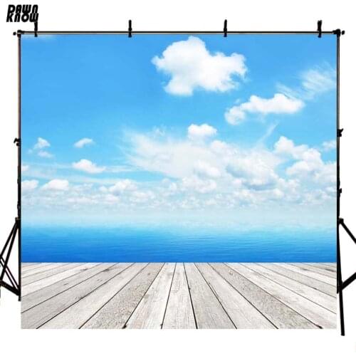 DAWNKNOW Sea Sky Vinyl Photography Background For Newborn Floor New Fabric Polyester Backdrop For Wedding Photo Studio F2639