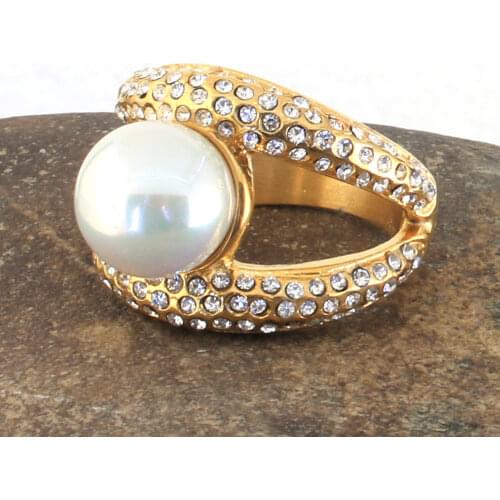 Stainless Steel Jewelry Gold Color Rings Wholesale For Women Fashion Gift Newest RBJHCNCB