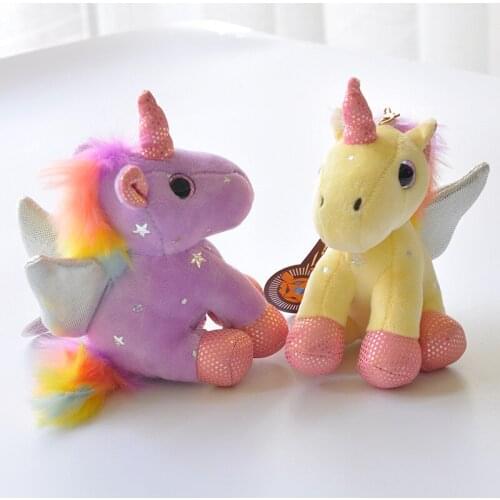 1pc 10cm Lovely Unicorn Stuffed Kawaii Soft Girls Soft New Cute Key Chain Ring Plush Keychains Doll Toy