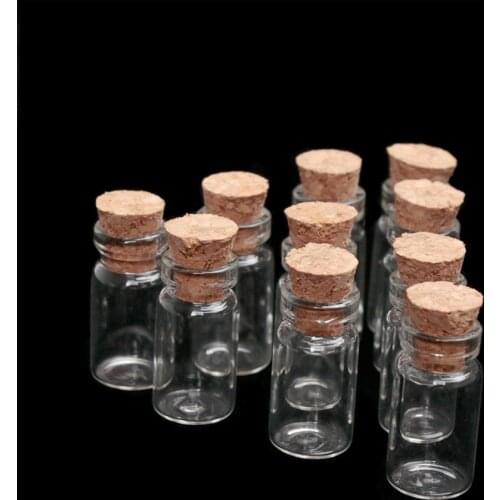 10pcs 1-20ml Small Fancy Empty Glass Bottle Wishing With Corks Stopper For Diy Wish Message Sample Perfume Container