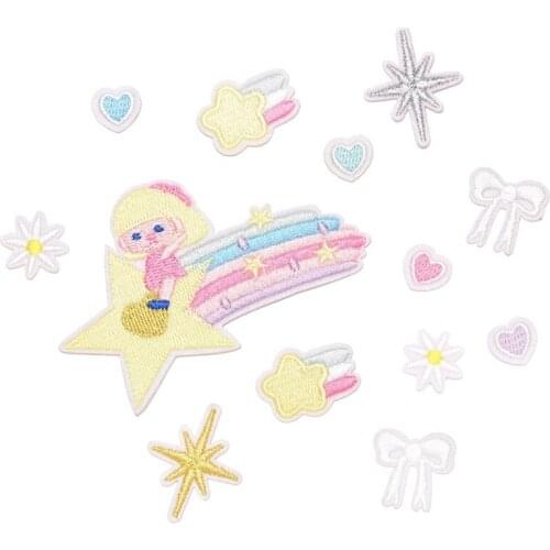 100pcs/lot Embroidery Patch Horse Dog Angel Love Bow Clothing Decoration Backpack Sewing Accessories Diy Iron Applique