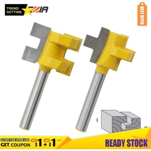 2pcs 1/4 Shank T-Slot Milling Cutter Carving Knife Square Tooth Tenon Router Bits For Wood Power Tool Woodworking Accessories