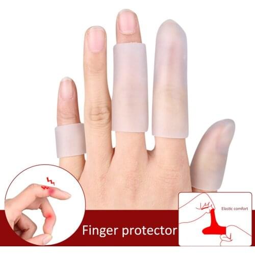 2pcs/Set Finger Protector Anti-Skid Fingers Sleeves Cover Cap for Protect Cracked Skin Corn Finger Toe Protector Sleeve