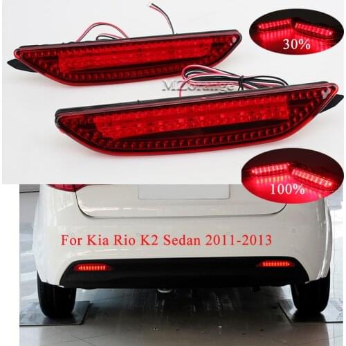 MIZIAUTO 2Pcs LED Car Rear Bumper Reflector Light For Kia Rio K2 Sedan 2011-2014 Brake Light Tail Stop Warning Lamp Car Assembly