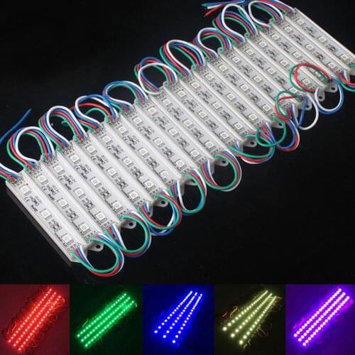 20PCS/Lot LED Module 5050 3 LED DC12V Waterproof Advertisement Design LED Modules White RGB Color Super Bright Lighting