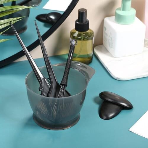 Hair Color Dye Bowl Comb Brushes Tint Tool Kit 5pcs Mixing Bowl Brushes Ear Shield Set Salon Dye Hair Styling Hairdressing Tool