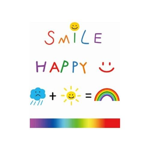 50MM×58MM Waterproof Tattoo Sticker Female Long Lasting Rainbow Smile Small Pattern Net Red Tattoo