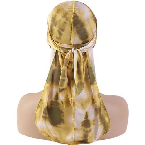 Unisex Tie-dyed Durags Hiphop Du-rag Bandana Pirate Cap Du Doo Rag Headbands Biker Turban Headwear Long Tail Hair Accessories