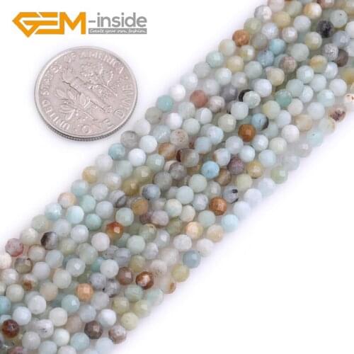 Natural Stone Faceted Surface Round Shape Spacer Beads Small Loose Bead For Jewelry Making Strand 15" Wholesale 2mm 3mm