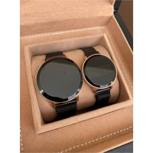 Black Magnetic Strap Touch Screen Couple Watch