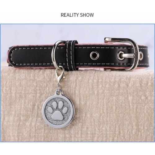 Anti-lost Custom Dog ID Tag Engraved Pet Dog Collar Accessories Personalized Cat Puppy ID Tag Stainless Steel Paw Name Tags