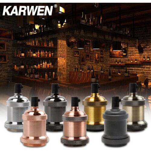 KARWEN Edison Lamp Holder E27 Screw Bulb base 110V 220V Aluminum Light Socket Industrial Retro Fittings Fixture Pendant lights