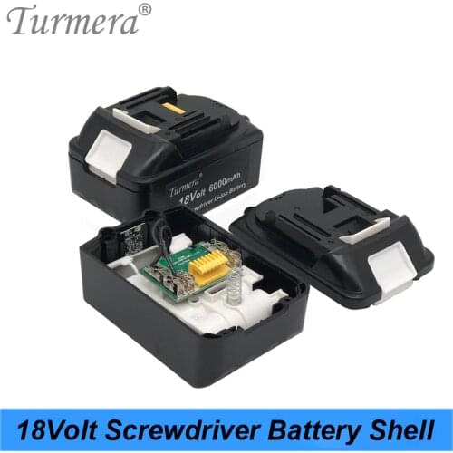 Turmera 18V 3000mAh 6000mAh Screwdriver Battery Shell Box with 5S 30A BMS Apply to 10Piece 18650 Battery for Electric Drill Use