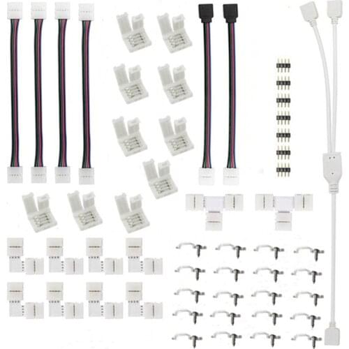RGB LED strip connector set L corner double head LED terminal 5050 10MM light strip solderless connector
