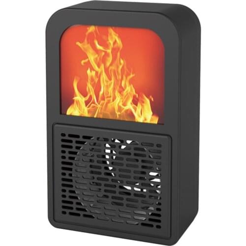 3D Flame Fireplace Heater Home Desktop Mini Electric Warmer Machine 400W Winter Stove Radiator Hot Air Blower for Home Office