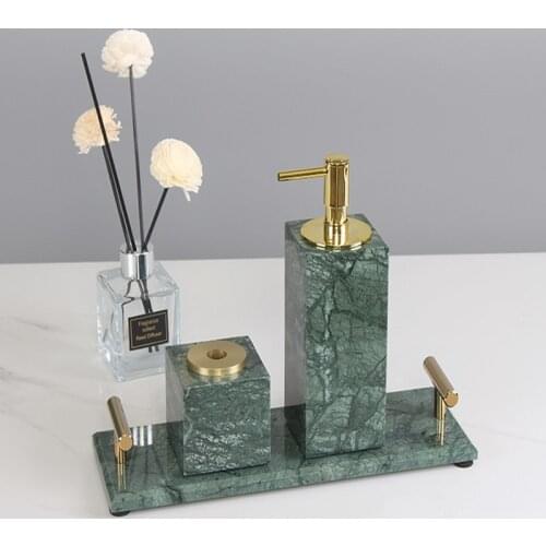 Natural Marble Tray with Handle Bathroom Accessories Storage Tray Rectangular Home Decoration Jewelry Plate Food Container Tray