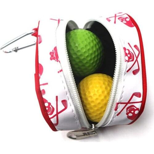 New Arrival Portable Golf Balls Tee Holder Storage 2 Balls and 3 Tees PU Golf Pouch Carrier Golf Pouch Bag Ball Holder