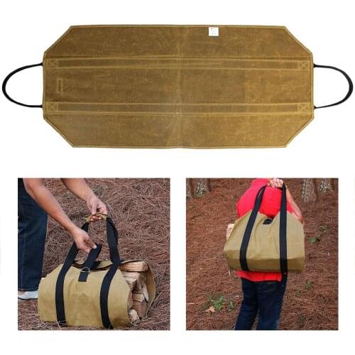 Extra Large Canvas Log Carrier Bag Portable Camping Outdoor Firewood Holder Storage Rack for BBQ Barbecue Best Gifts