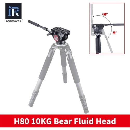 H80 Video Fluid Head Damping for DSLR Tripod Monopod Manfrotto 501PL Bird Watching 2 sections handle Panoramic head 360