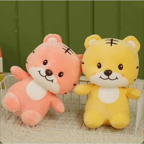 Plush Doll Soft Birthday Gift Vivid Color Cartoon Tiger Shape Throw Pillow for Office Children Cute Stuffed Animals Toys Gift