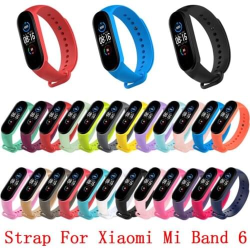 Strap For Xiaomi Mi Band 6 TPU Solid Wristband Bracelet Replacement MiBand 6 Wrist Color TPU Strap For Xiaomi Band 6