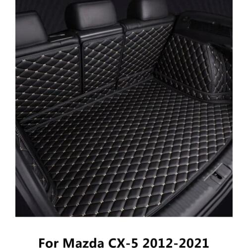 SJ Custom Fit Full Set Waterproof Car Trunk Mat AUTO Tail Boot Tray Liner Cargo Rear Pad Cover For MAZDA CX-5 CX5 2012 2013-2021