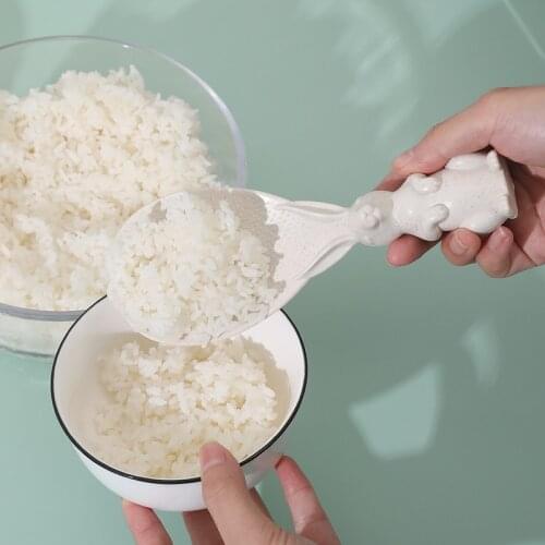 Stand-up rabbit rice spoon non-stick rice household eating rice shovel plastic rice spoon kitchen gadgets 2021