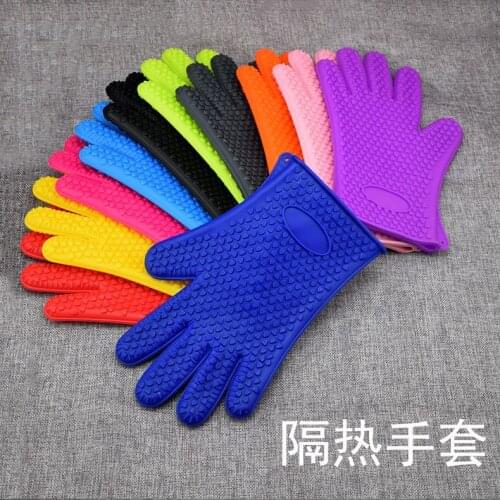 High Temperature Resistant, Waterproof, Scalding, Antiskid, Heat Insulation Oven, Microwave Oven, Five Finger Silicone Gloves