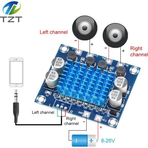 TPA3110 XH-A232 30W+30W 2.0 Channel Digital Stereo Audio Power Amplifier Board DC 8-26V 3A for Arduino