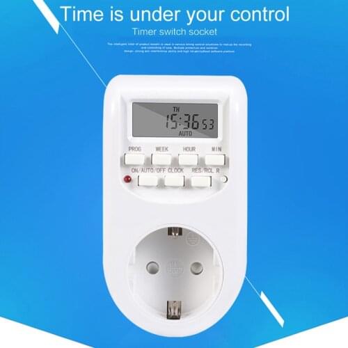 Smart EU Plug Timer Switch Energy Saving Digital Kitchen Timer Socket Outlet 220V 10A Energy-saving electronic timer programming