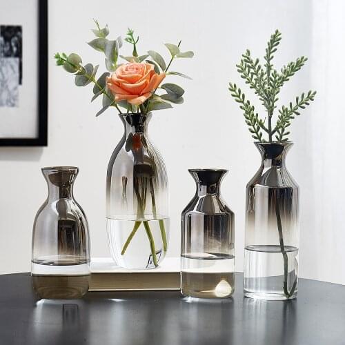 Modern minimalist style creative gradient glass vase living room decoration Nordic hydroponic vase home decoration accessories