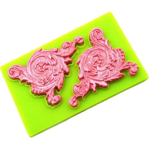 Vintage embossed fondant silicone mold European court lace flower vine edge silicone mold diy baking cake tool